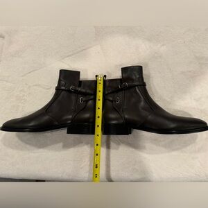 New Balenciaga dark brown Leather Ankle Booties
